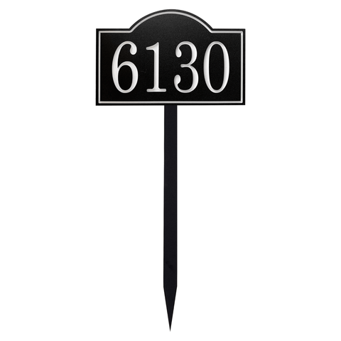 Arch One line House Number Sign for Yard, Personalized Address Plaque with Stakes for Outside Lawn